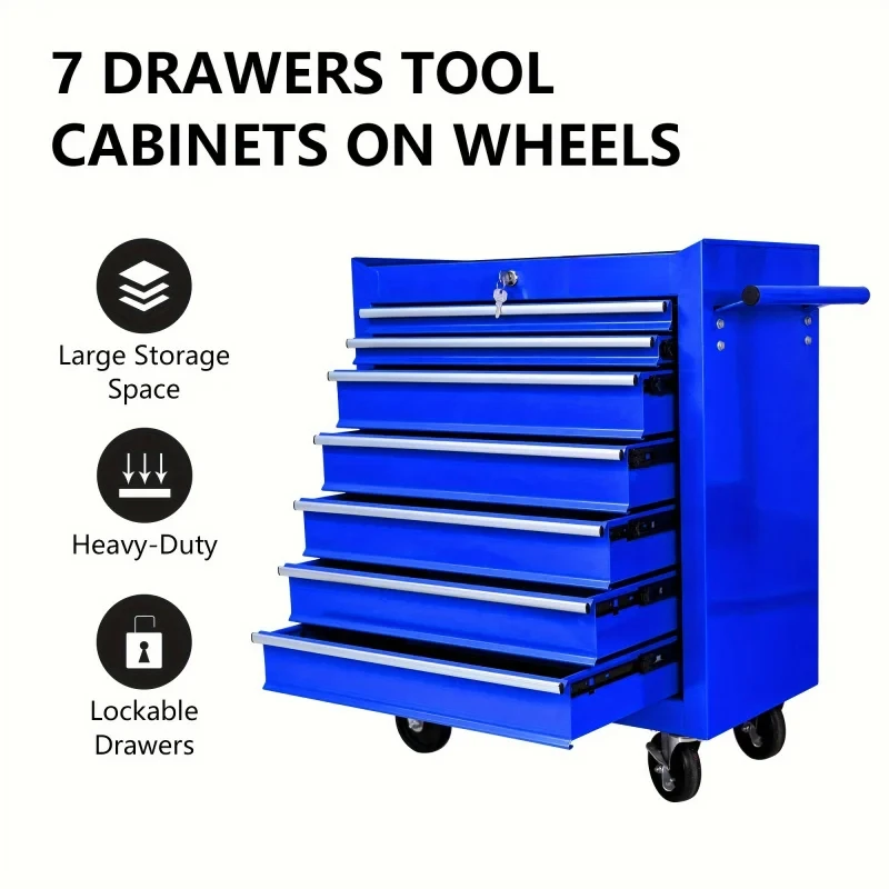 Tools Trolley For Workshop - Niebieski wielofunkcyjny wózek narzędziowy z 7